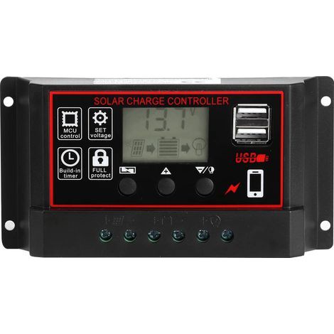 12V/24V/50A Solarladegerät mit Photovoltaik-Regler, 5V USB-Ausgang und Digitalanzeige (1/5)