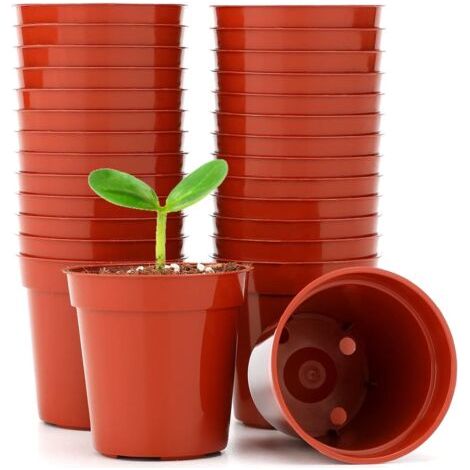 50 small seedling pots (5.4 cm), mini round pots, glossy, made of ceramic, for small plant seedlings