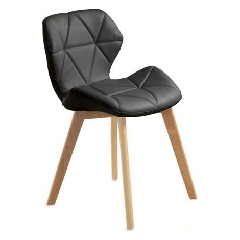 Sedia poltrona in legno massello con finitura in rovere, (1/3)