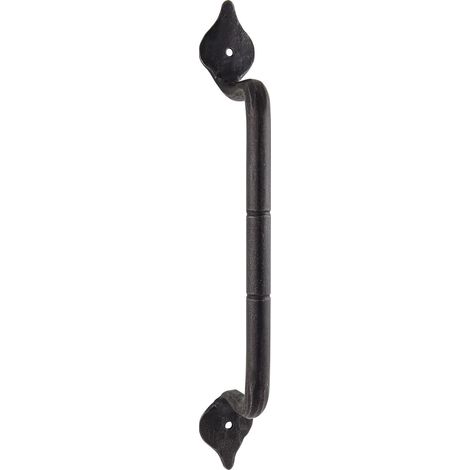 Antique 2807 Poignée de porte droite en fer galvanisé noirci Ø 12 mm 250 mm
