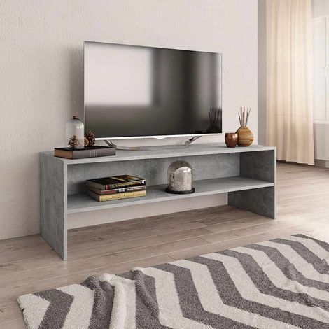 vidaXL Meuble TV Gris béton 120x40x40 cm Bois d'ingénierie (1/5)