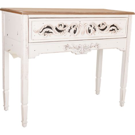 Recibidor de madera blanco 110x46x90.5