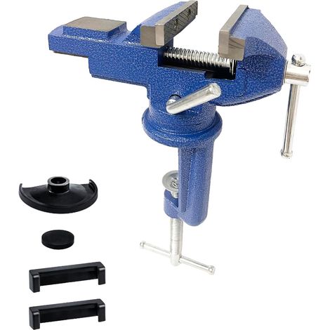 Étau de table 80 mm - Petit - Rotatif - Avec pince - Pour établi (1/5)