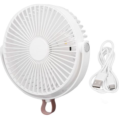 Ventilateur de Camping USB Rechargeable 3 Vitesses avec Lumière Nuit Portable pour Tente et Dortoir (1/5)