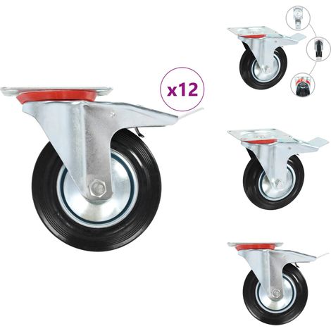 12 pcs Roulettes pivotantes 160 mm - Roulette Pivotante - Roulettes Pivotantes - Roulette De Chariot - Roulettes De Chariot (1/5)