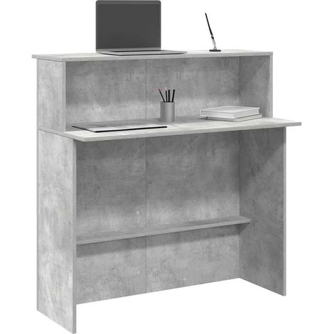 Mostrador de recepción gris hormigón 100x50x103,5 cm vidaXL