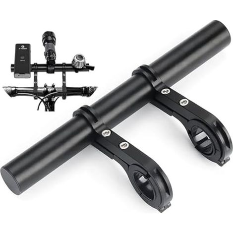 Rallonge de guidon, 30 cm en aluminium avec 2 colliers de serrage, accessoire vélo universel pour feu, compteur, caméra d'action