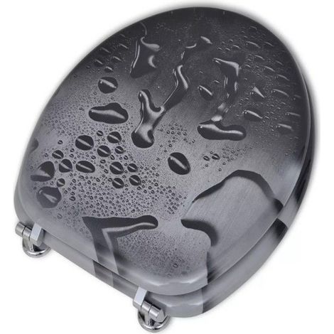 Trade Shop - Tapa De Inodoro Asiento De Inodoro Universal Bisagras De Acero Gotas Vet -       -3,5-