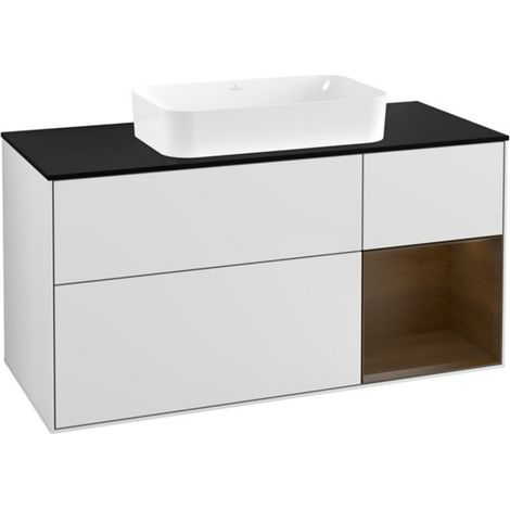 V&B Waschtischunterschrank Wandbeleuchtung Finion 120cm, Pl b m, Reg re wal ven, wh. m Lac (1/2)