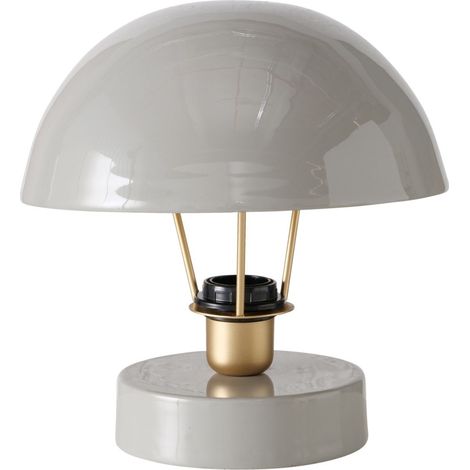 Lampe de table en métal Clover, abat-jour gris, Ø 25 cm (1/5)