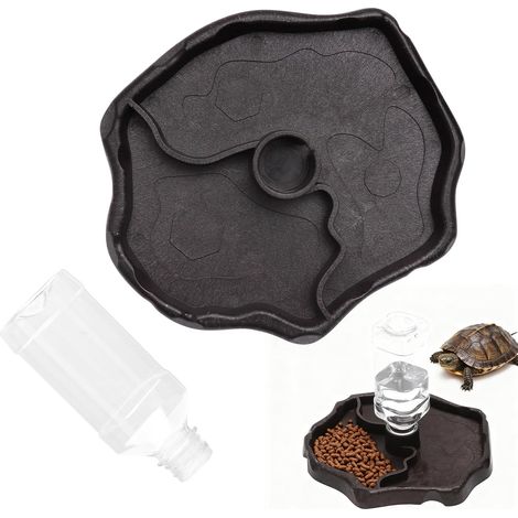 Abreuvoir Automatique Tortue avec Bouteille 2-en-1, Gamelle Nourriture Eau, Reptiles Lézard Gecko (1/5)