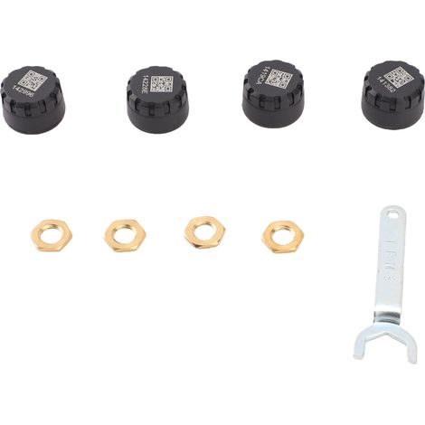 Capteur TPMS avec une plage de 0 à 8 bars, étanche IP67, surveillance en temps réel de la pression des pneus via une application pour véhicules routiers, VTT et UTV (4 unités). (1/5)