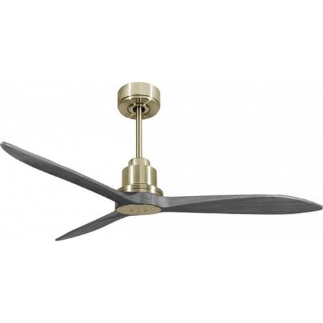 Tenerife Ring - Super destratificateur et ventilateur DC 132 cm  Laiton pales bois gris sans Lumière 25 à 35 m²
