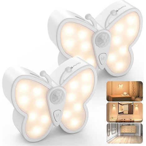 Veilleuse avec détecteur de mouvement, lot de 2, lampe de nuit LED à intensité variable, rechargeable, deux modes de couleur, pour chambre d'enfant (1/5)