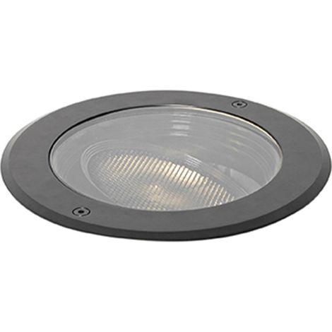 Qazqa – Spot encastré extérieur noir AR111 orientable IP65 – Aluminium étanche – 20 cm diamètre – Pour éclairage jardin