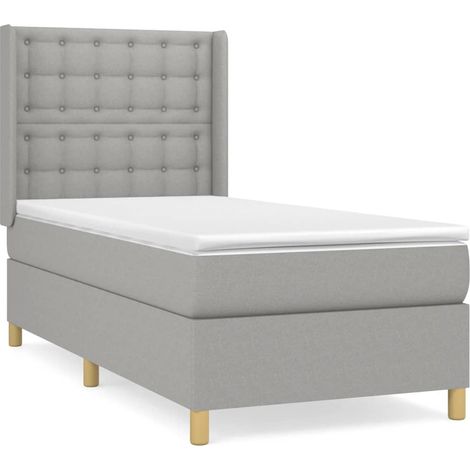 Maison Exclusive - Boxspringbett mit Matratze Hellgrau 80x200 cm
