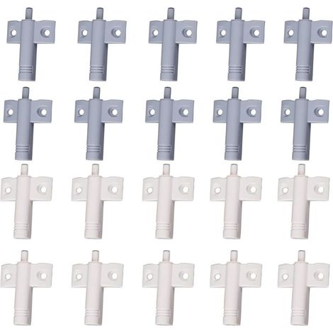 20pcs Kitchen Door Damper Buffer Damper Drawer High Strength Recyclable ABS Material Reduce Noise for Office/Cabinets/Drawers and Doors (White + Gray)