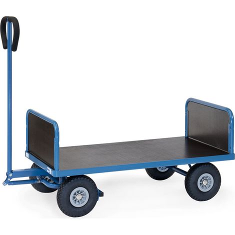 Fetra Handwagen mit 2 Stirnwänden Polyurethanbereifung, 1200x700 mm Ladefläche