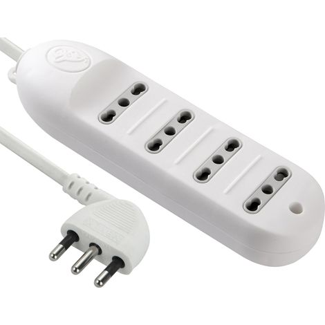 Electraline Multipresa 4 Posti Senza Interruttore 62013 - Cavo 1,5 m