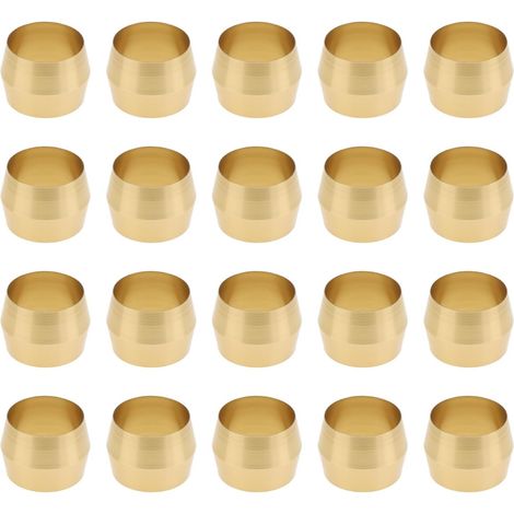 Pack of 50 6.35mm Brass and Copper Compression Olives for Pneumatic Hoses (8.1 x 5.8 mm) (1/5)