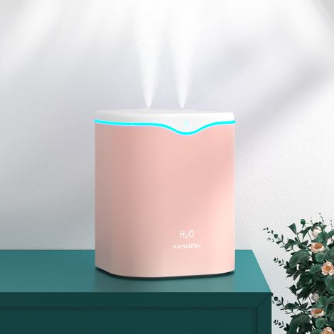 Humidificador silencioso de 2 litros con luz nocturna y depósito de agua, apto para dormitorios, hogares y oficinas (rosa, 130130160 mm). (1/3)