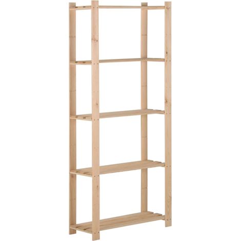 Ripiano portaoggetti a 5 livelli 170 cm in legno di pino massiccio 020000660