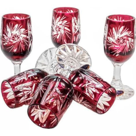Copas de vodka de cristal rubí de 25 ml (1/5)