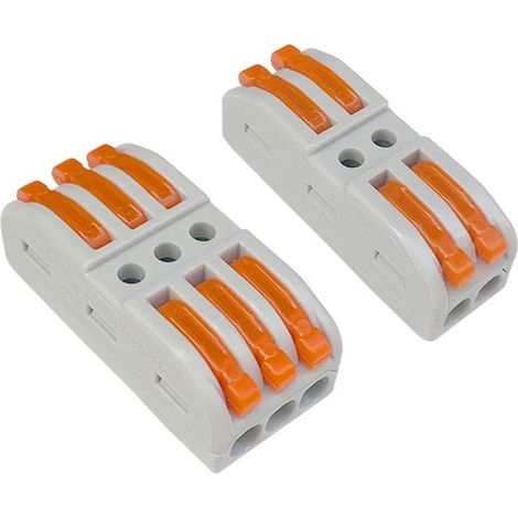 30 Pièces SPL-2 / SPL-3 Levier-Écrou Fil Connecteurs Set, Conducteur Compact Fils Connecteurs, Compact Connecteur Ressort Bornier (1/4)