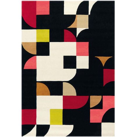 Tapis esprit 3105 multicolore noir - 170 x 240 cm