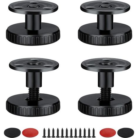 27-40 mm Adjustable Furniture Legs, 4 Pieces Furniture Legs, 2 Installation Types Can Be Drilled or Self-Adhesive, with Anti-Scratch Pad Furniture Legs, Suitable for Tables, Cabinets (1/4)