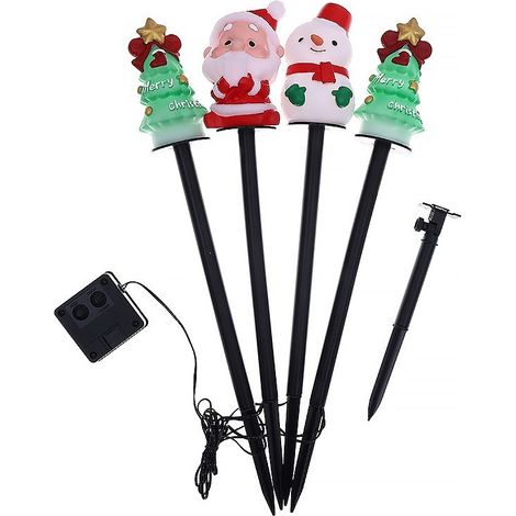 Hot-selling solar-powered outdoor Christmas decorative ground light, waterproof villa lawn light, courtyard landscape light, Christmas 3-style mix and match (one to four) -
