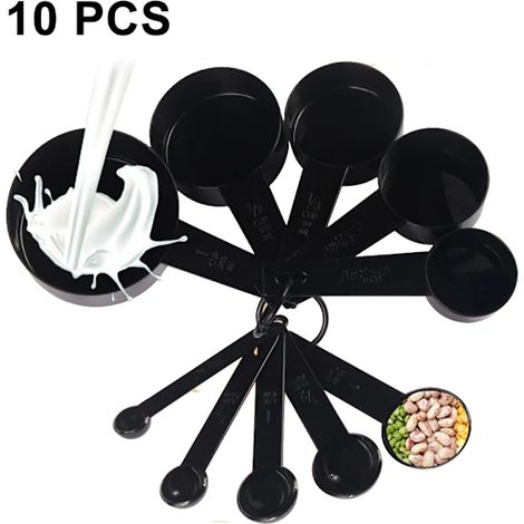 Set di utensili da cucina di precisione, composto da misurini e cucchiai dosatori in acciaio inossidabile ecologico, ideali per cucinare e preparare dolci. (1/4)