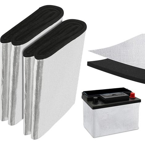 Insulating Cover for Car Batteries, Pack of 2 Battery Insulation Sleeve 18 x 102 cm (0.3 cm Thick) Including Adhesive Tape, Heat Resistant, Cold Resistant and Flame Retardant, Insulation Mat for Car (1/5)