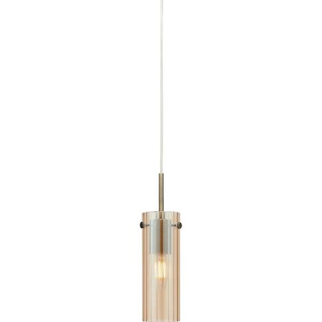 Lampe de fenetre tibia verre ambre cotele laiton antique e14 40w cable 35 m interrupteur - markslojd 218172745
