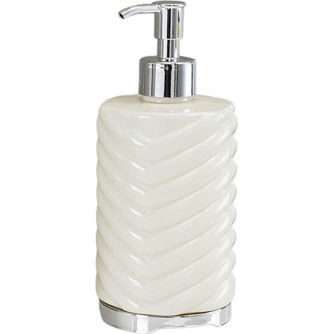 Weiße 420-ml-Handdesinfektionsmittel-Spenderflasche aus Kunststoff, Pumpspender, auslaufsicheres Design, geeignet für Waschbecken in Bad, Küche und Toilette (17,3 x 7,3 x 7,3 cm)