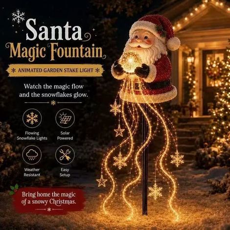 Décorations de Noël, décorations de jardin et de terrasse, guirlandes lumineuses solaires pour terrasse, décorations de Père Noël (1/2)