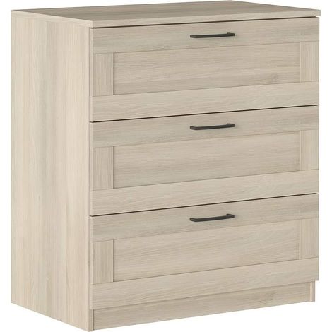 Cassettiera 87 cm rovere con tre cassetti - Silvi