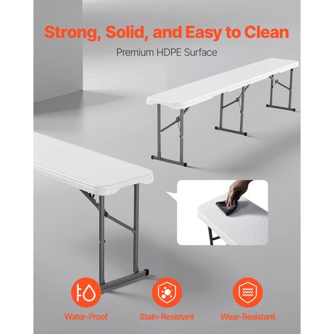 Banc pliant en plastique - 1820 mm banc d'extérieur pliable (1/5)