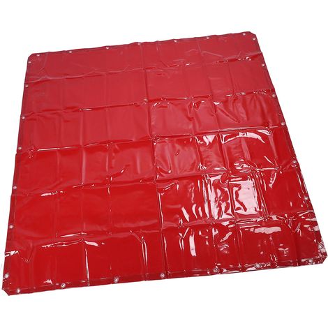 Rideau de soudure anti-étincelles 1.74x1.74m rouge ignifuge imperméable UV6 polyéthylène avec 24 colliers pour atelier naval industriel (1/5)