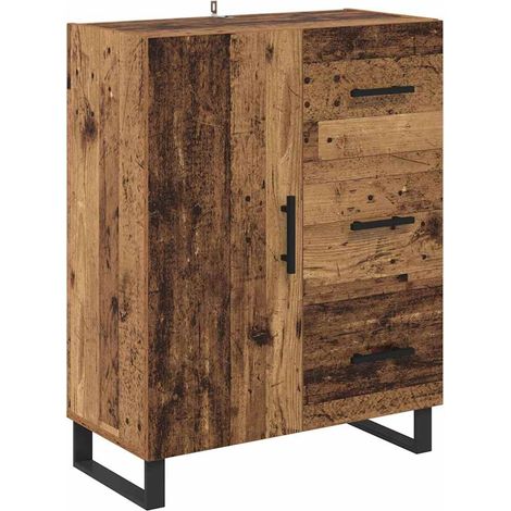 Buffet,Meuble de Rangement,Bahut Bois Ancien 69,5 x 34 x 90 cm Bois d'ingénierie et fer CFW923667 (1/5)