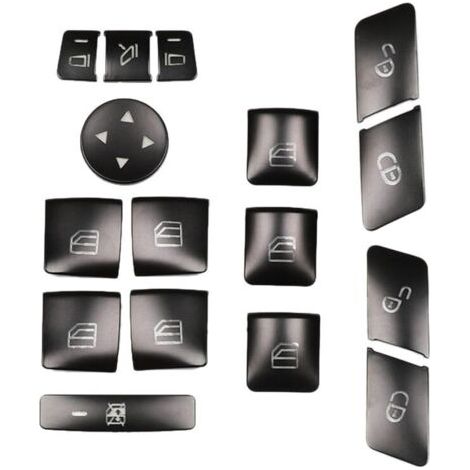 16 autocollants de protection pour bouton de verrouillage de vitre de siège de porte de voiture à mémoire pour CLA/GLA/ML/E-AquaForge (1/5)