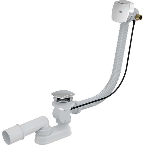 Alca Juegos de desagüe - Conjunto de desagüe y rebosadero de bañera con llenado, longitud 1000 mm, metal A564KM3-100 (1/2)