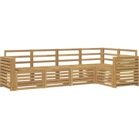 Conjunto de sofás de exterior 5 pcs Blanco 251 x 132,5 x 73 cm vidaXL (1/5)