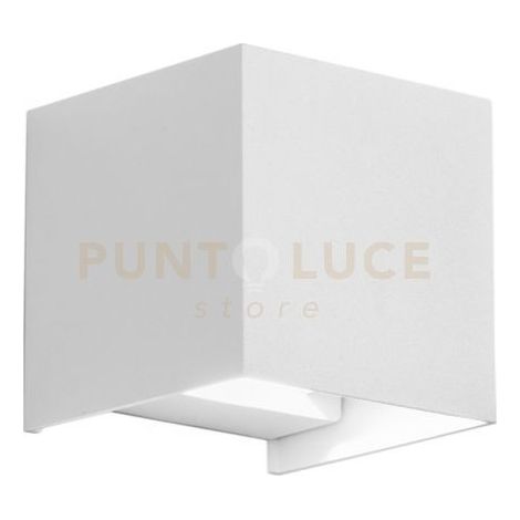 GES1023- APPLIQUE LED 3000K-4000K-5500K 800LM 2X5W DOPPIA ILLUMINAZIONE IP65 COLORE BIANCO 12X12CM