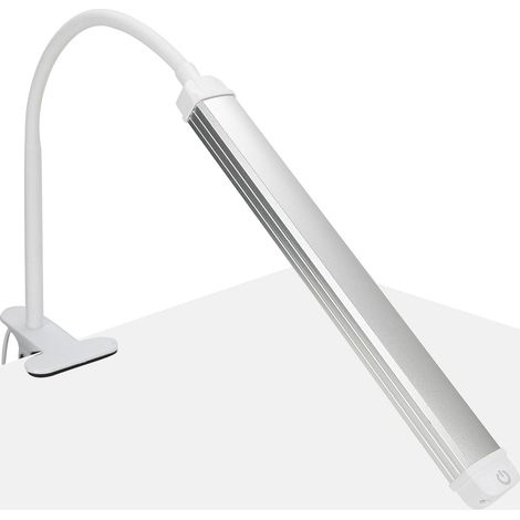 Verstellbare LED-Schreibtischlampe zum Anklemmen, tragbare USB-Leuchte für Maniküre, Tattoos und Make-up, silberfarben (1/5)