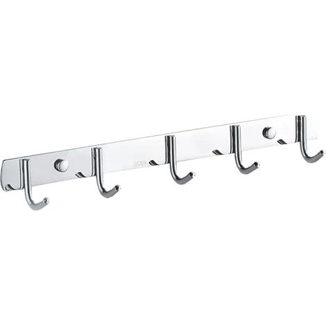 Lntyq Porte-manteau mural en acier inoxydable robuste en métal pour vêtements, cintre moderne pour chapeaux, crochets simples pour serviettes, sacs à main, peignoirs, vestiaire, salle de bain, entrée