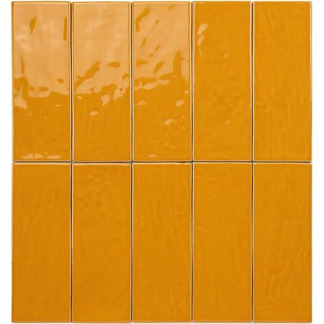 Carrelage Mur Ceramic Connection Yellow Brillante 7,5 x 20 cm
