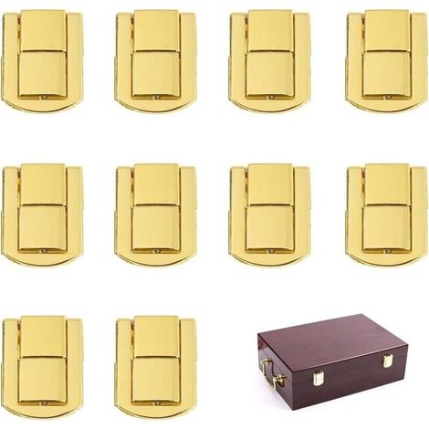 Hebelverschluss für Schmuckkästchen – Packung mit 10 Verschlüssen + 40 Schrauben, robustes Metall, elegante Verarbeitung, einfache Montage