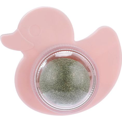 Chat jouet balle cataire balle teasing chat balle rotative balle molaire bâton dent nettoyage balle teasing chat jouet balle interactive , Rose, canard (1/5)