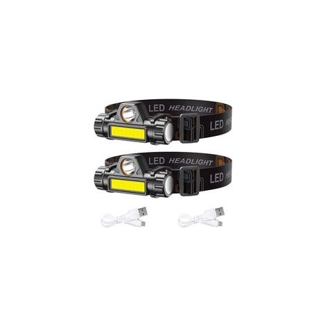 Paquete de 2 linternas frontales LED recargables, potentes linternas frontales LED recargables, linternas frontales recargables para niños, linternas frontales [Clase de energía A] (1/4)